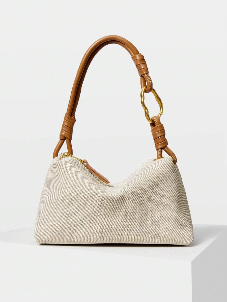 ROTIN — Woven Handle Hobo Bag