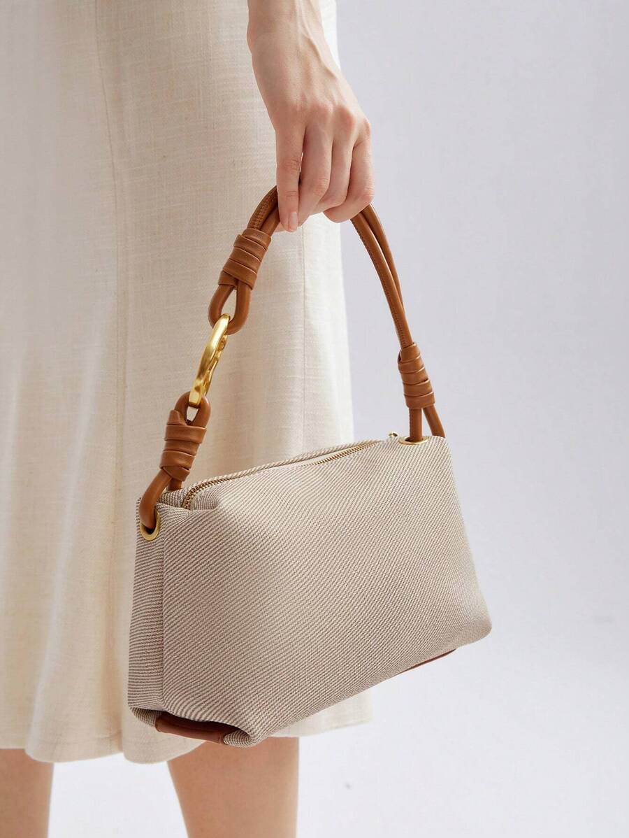 ROTIN — Woven Handle Hobo Bag
