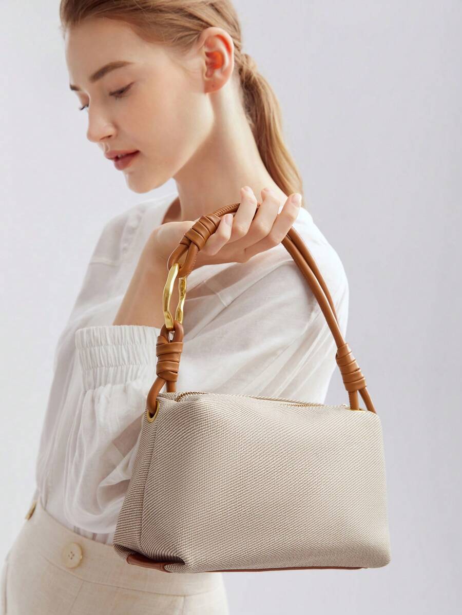 ROTIN — Woven Handle Hobo Bag