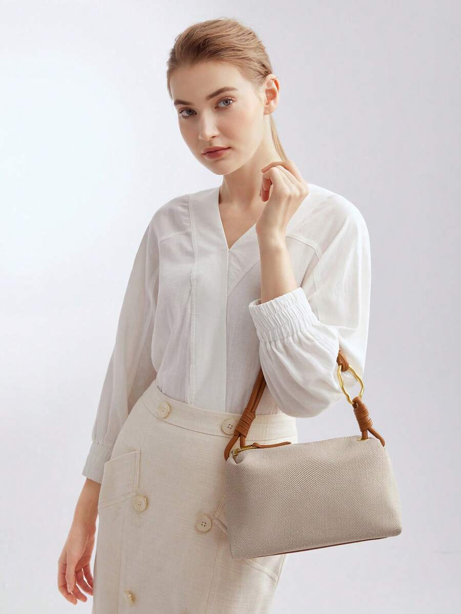 ROTIN — Woven Handle Hobo Bag