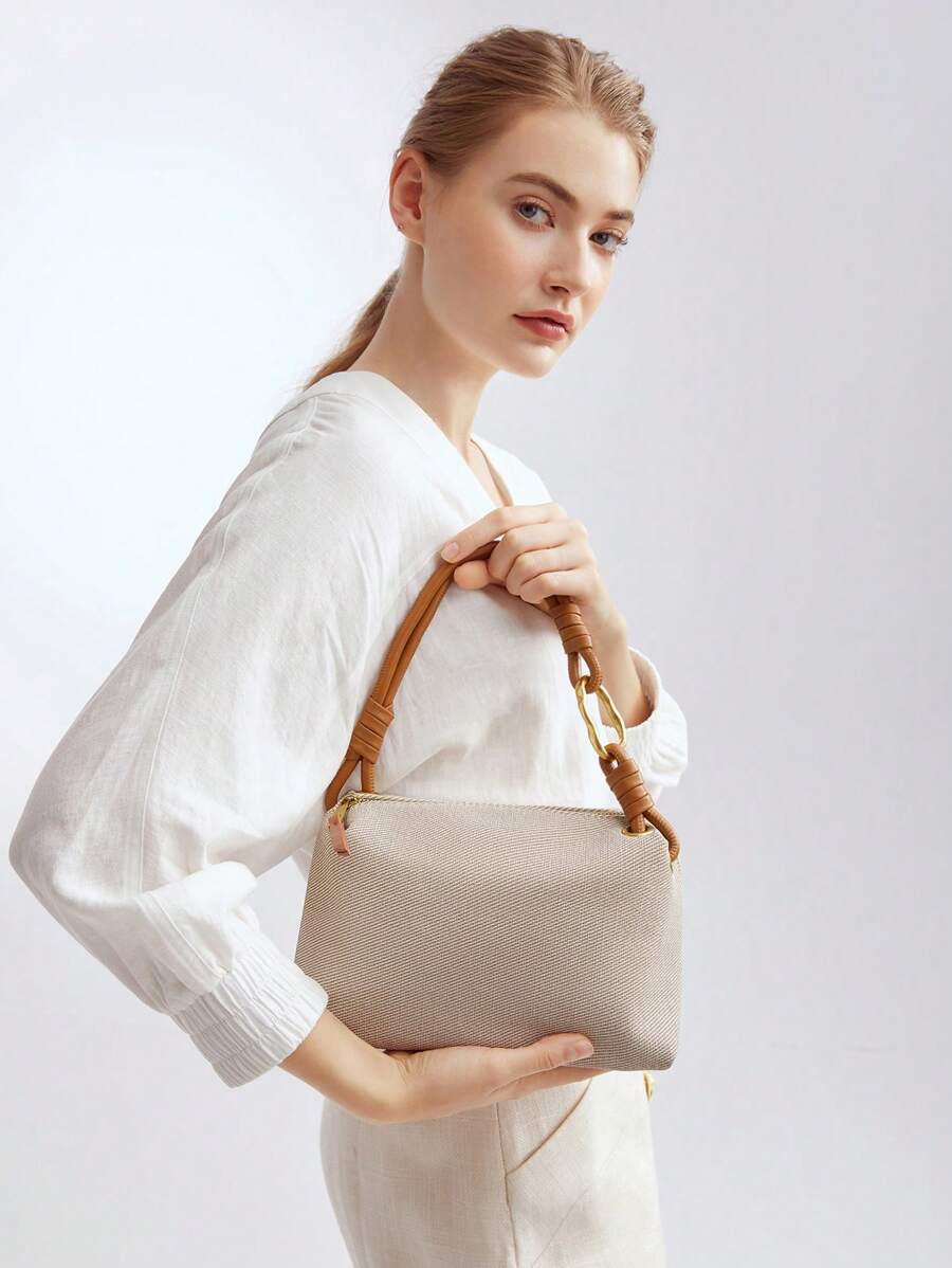 ROTIN — Woven Handle Hobo Bag