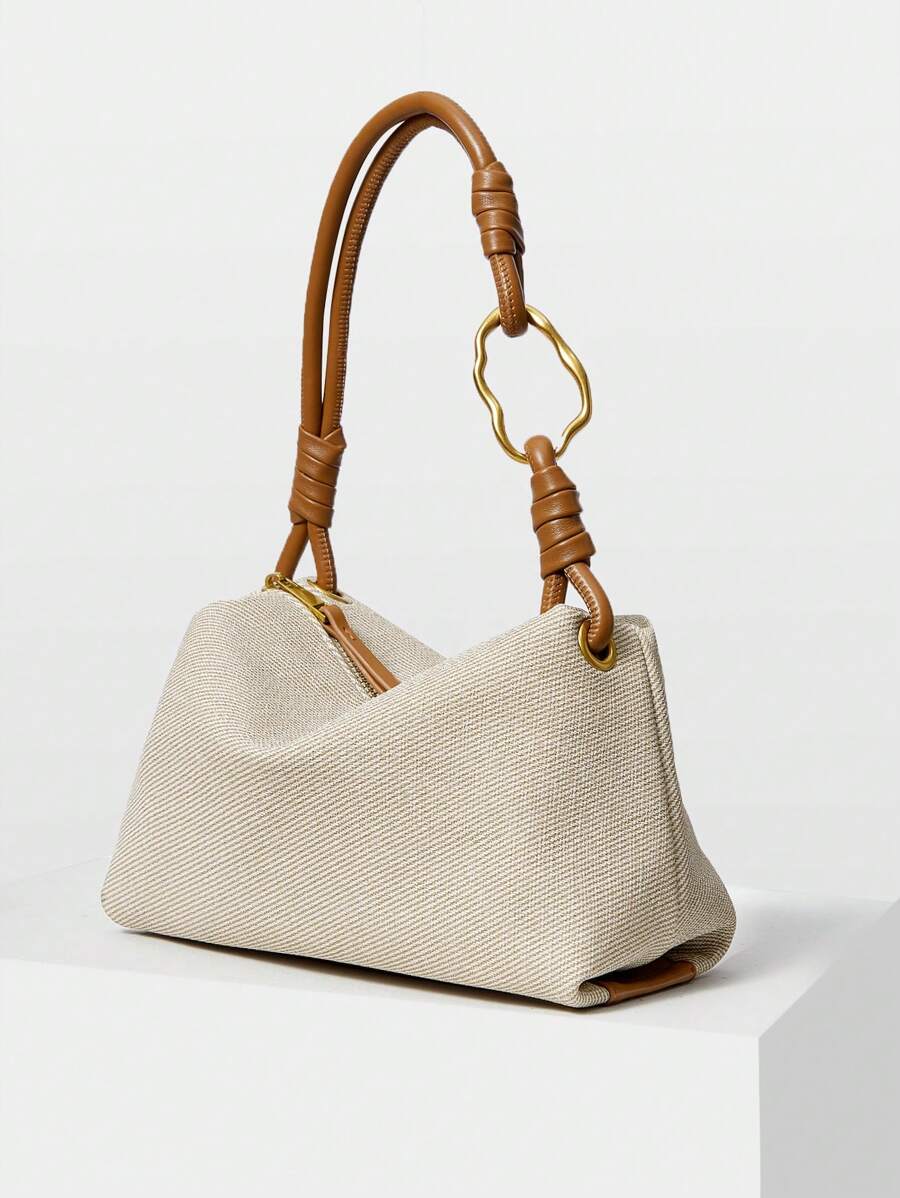 ROTIN — Woven Handle Hobo Bag