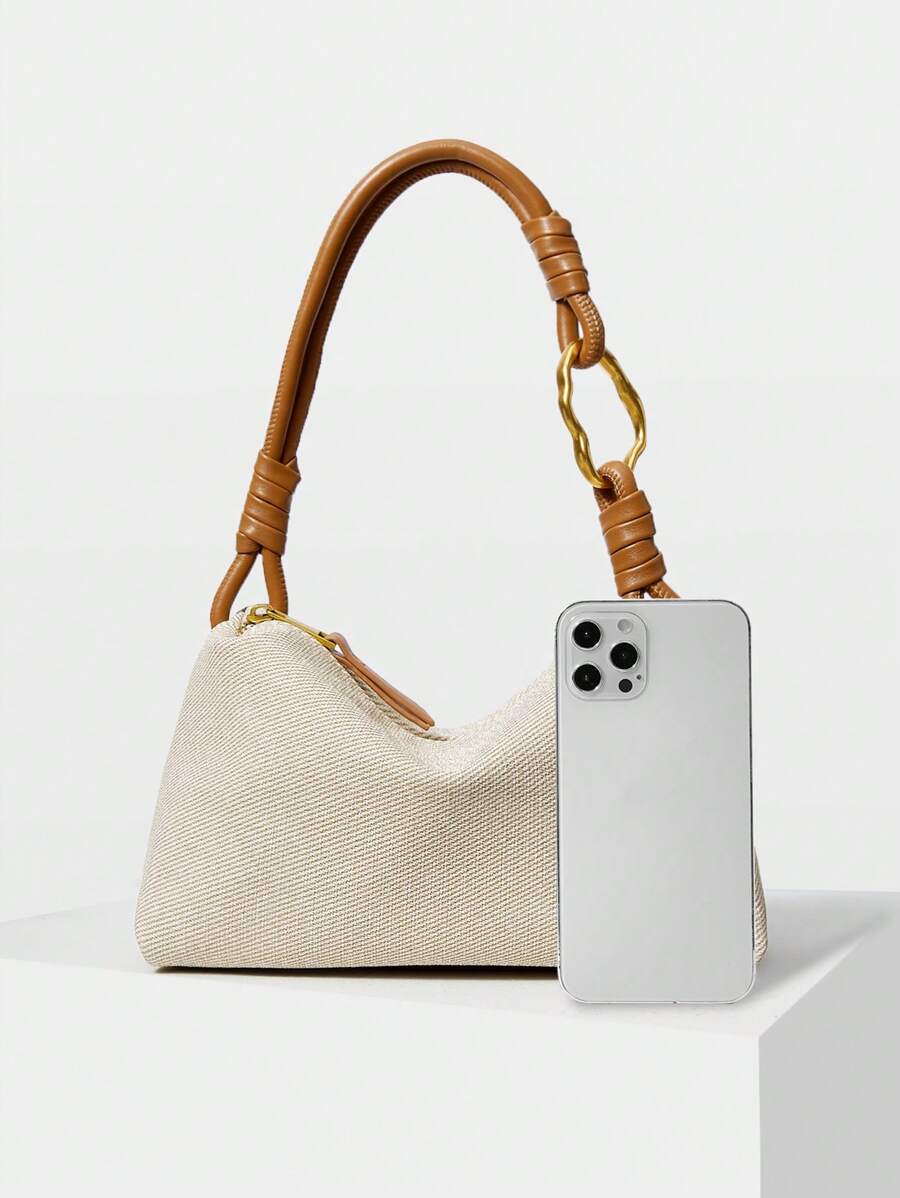 ROTIN — Woven Handle Hobo Bag