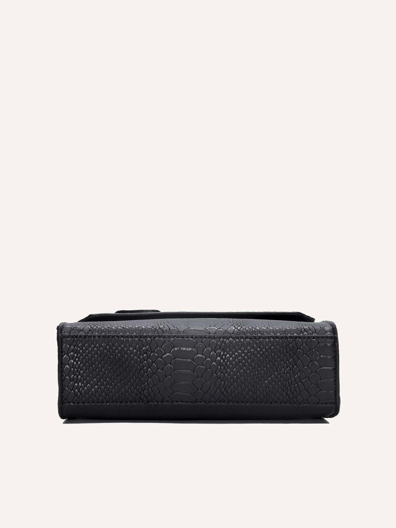 ÉCAILLE — Snake Texture Top Handle Bag