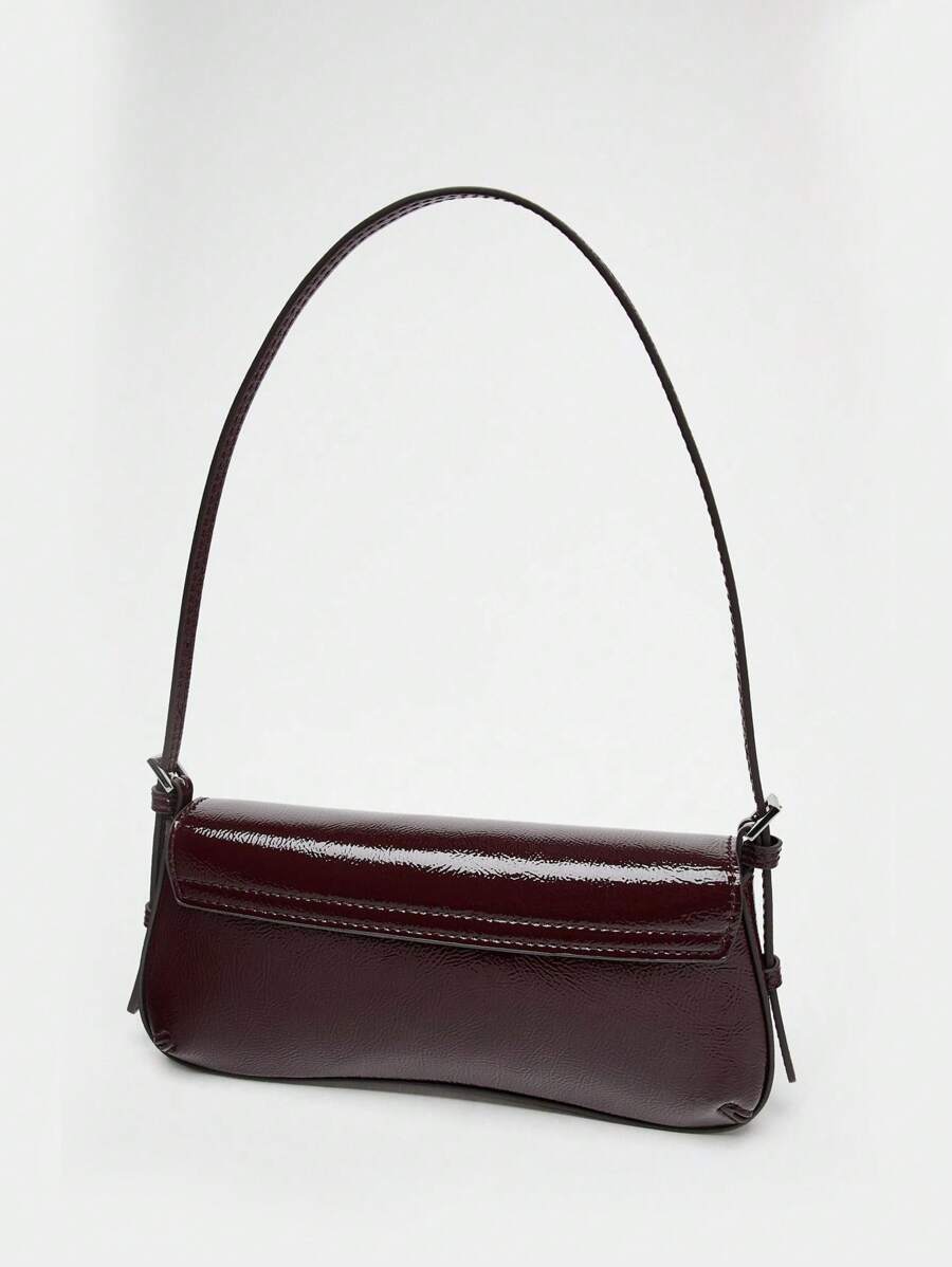 LAQUE — Glossy Patent Baguette Shoulder Bag