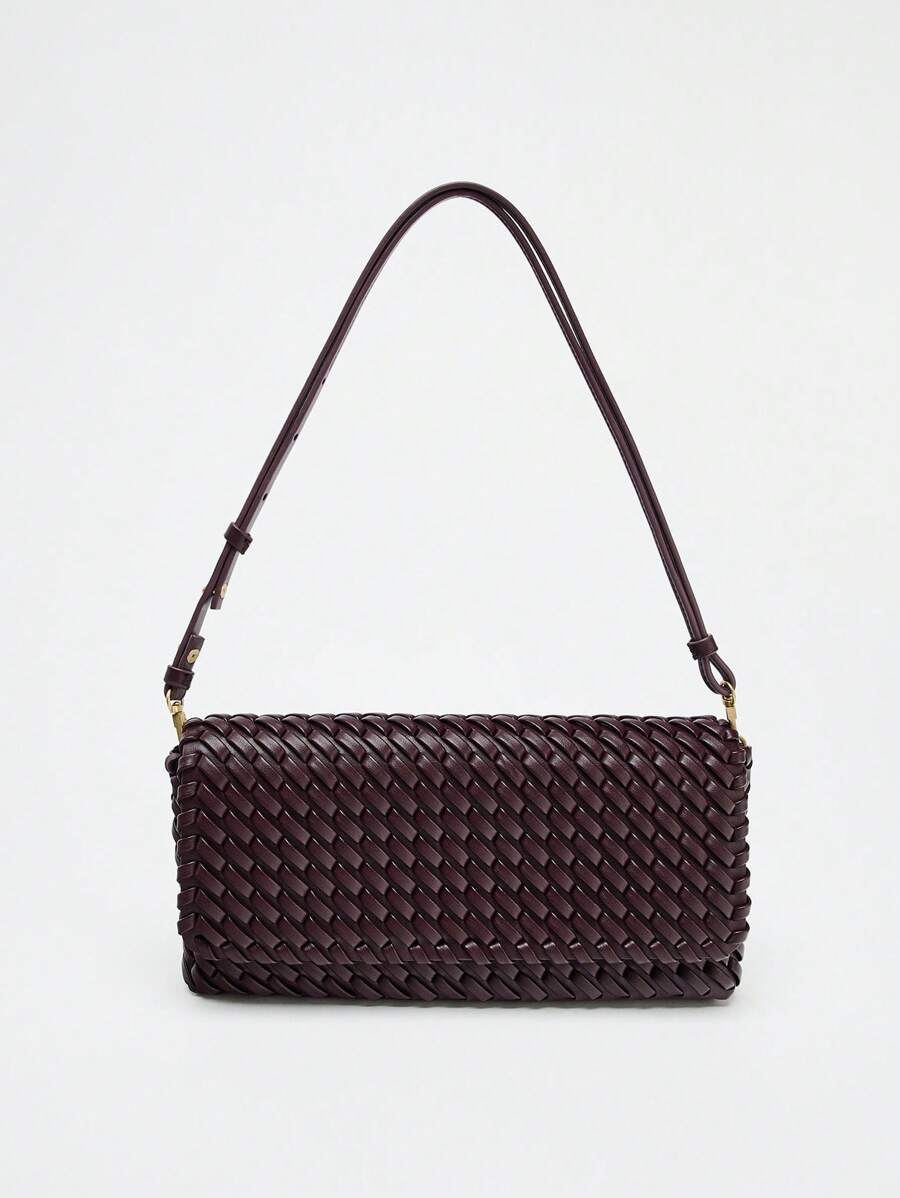 TRESSE — Woven Baguette Shoulder Bag