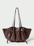 CHIFFONNÉ — Ruched Oversized Tote Bag Brown