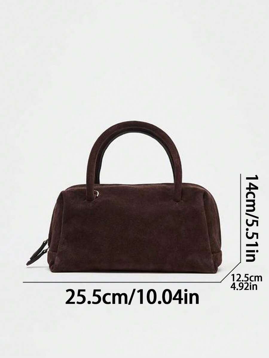 VELOURS — Suedette Boston Top Handle Bag