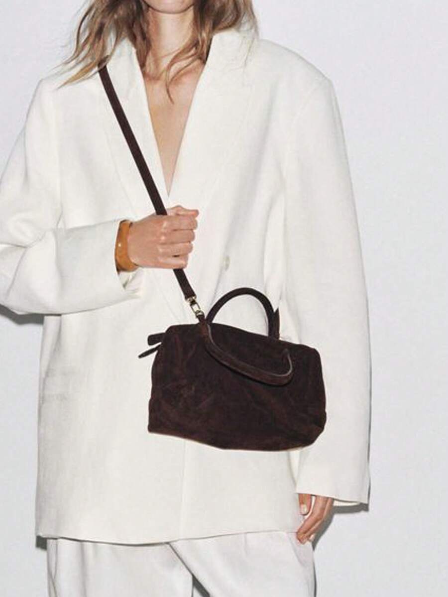 VELOURS — Suedette Boston Top Handle Bag