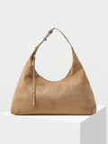 DUNE — Oversized Suede Hobo Bag Apricot