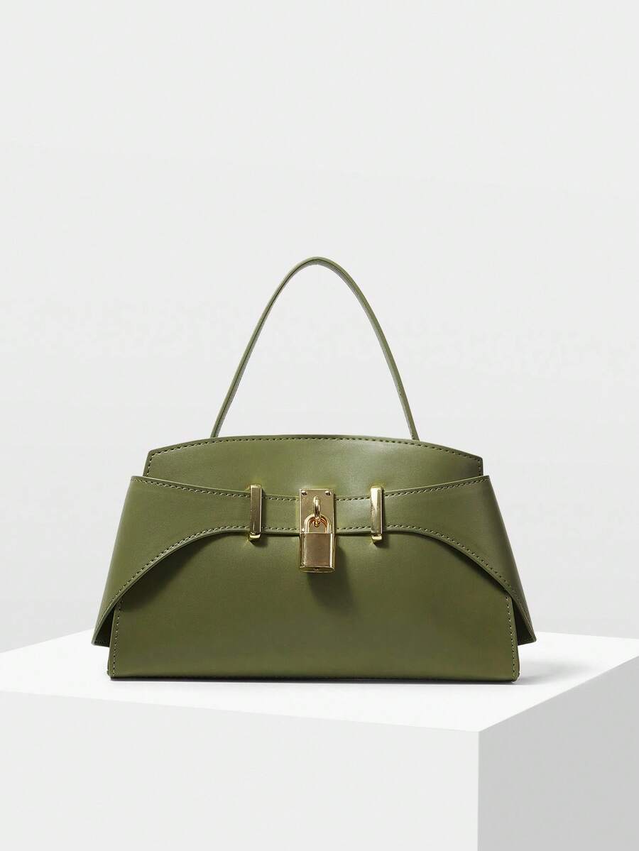 VERROU — Lock Detail Top Handle Bag Green