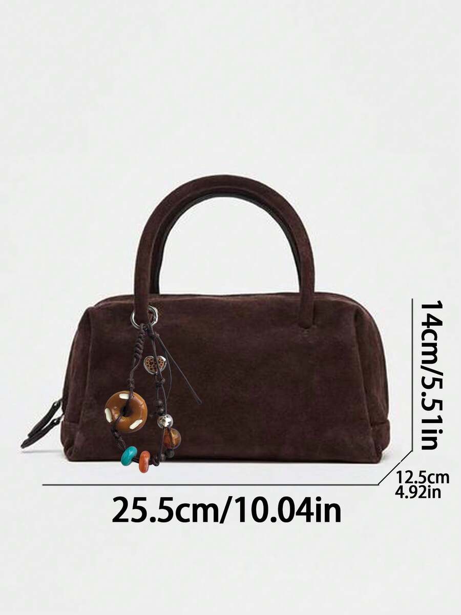 VELOURS — Suedette Boston Top Handle Bag