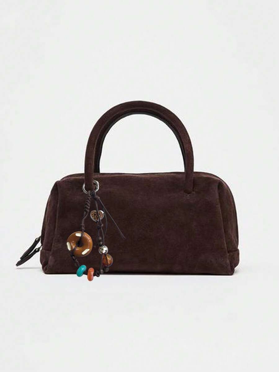 VELOURS — Suedette Boston Top Handle Bag