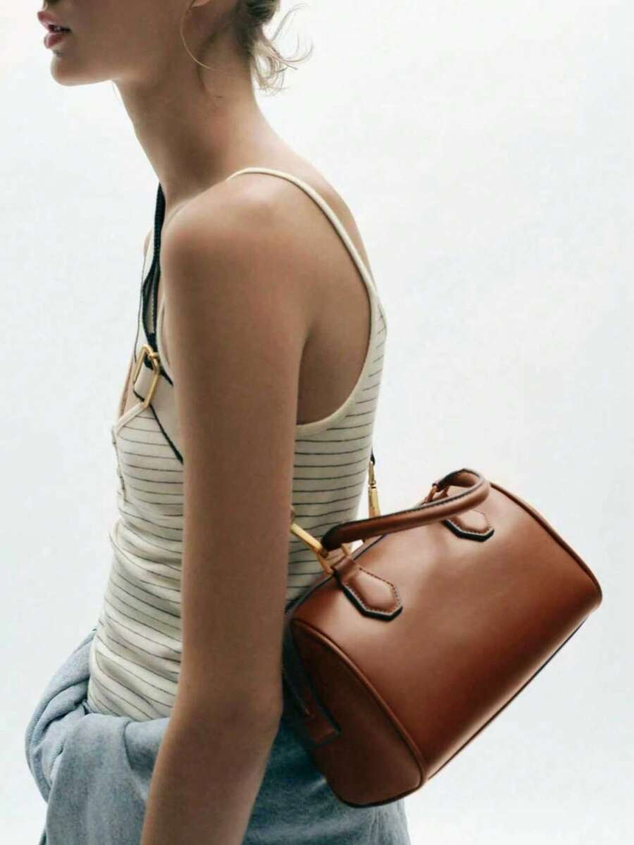 COGNAC — Mini Boston Top Handle Bag