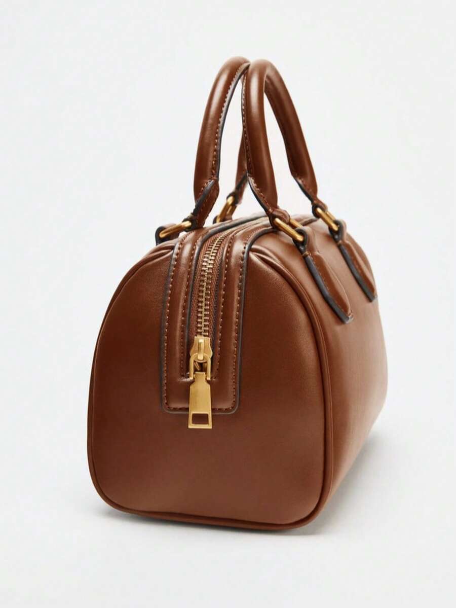 COGNAC — Mini Boston Top Handle Bag