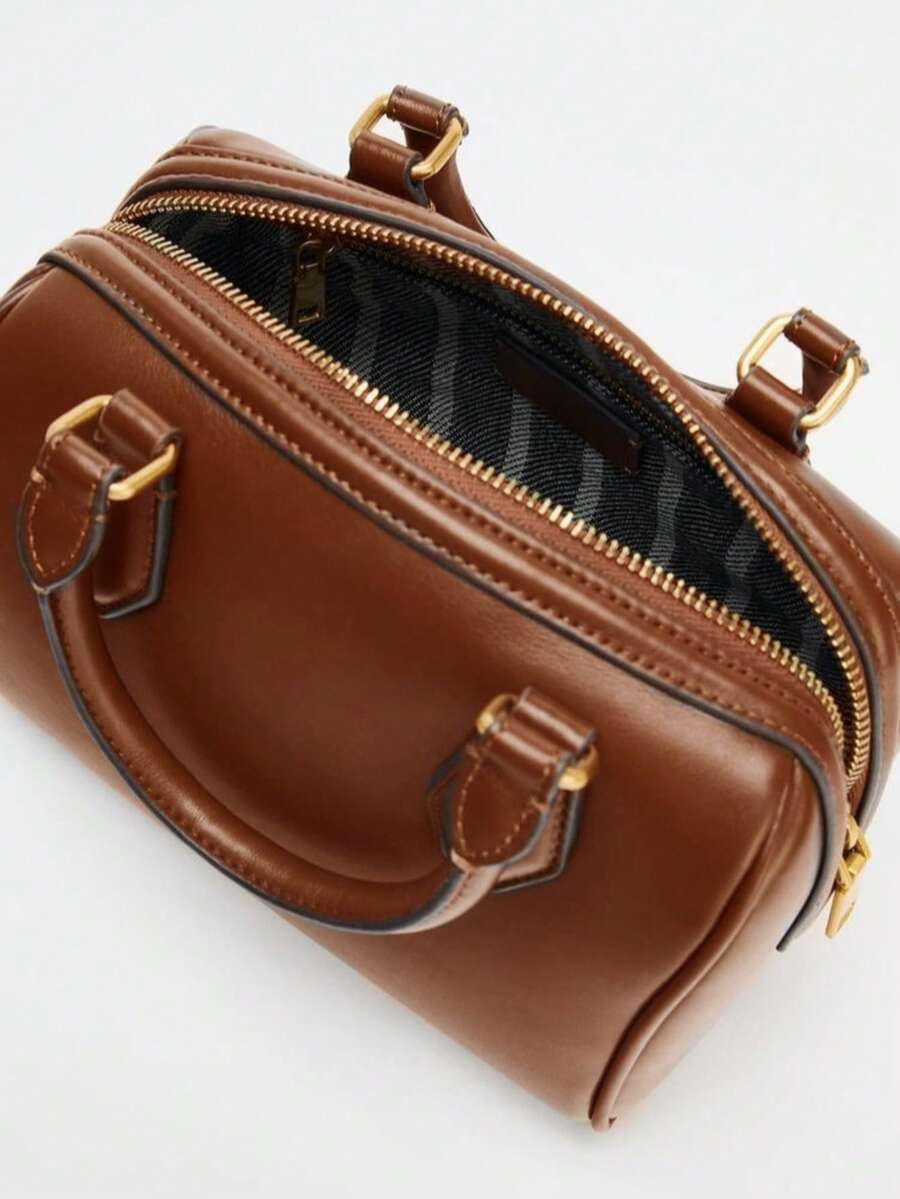 COGNAC — Mini Boston Top Handle Bag