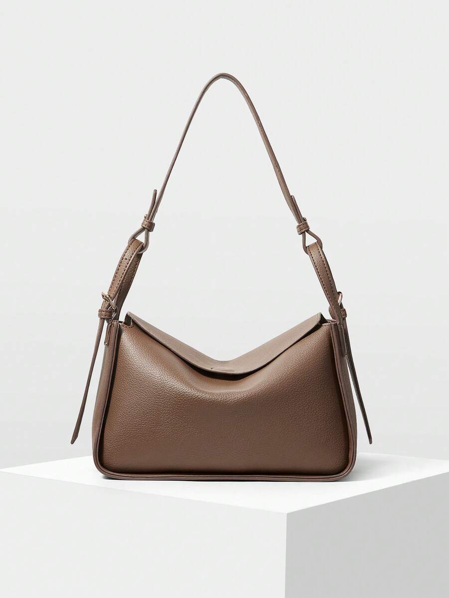 POULAIN — Soft Shoulder Hobo Bag Brown