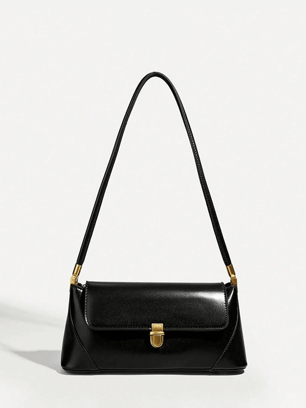 LOQUET — Retro Flap Baguette Bag Black