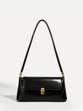 LOQUET — Retro Flap Baguette Bag Black