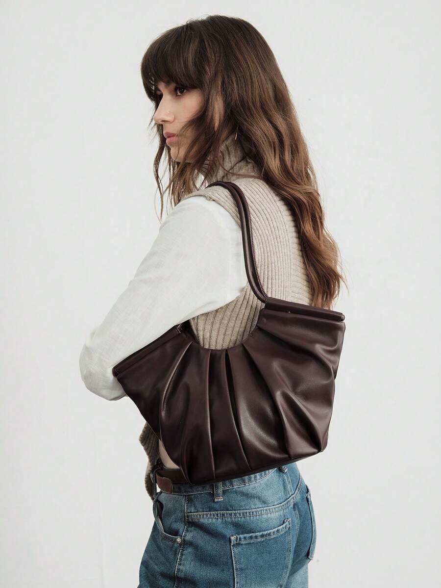 VOLANT — Ruffle Shoulder Tote Bag