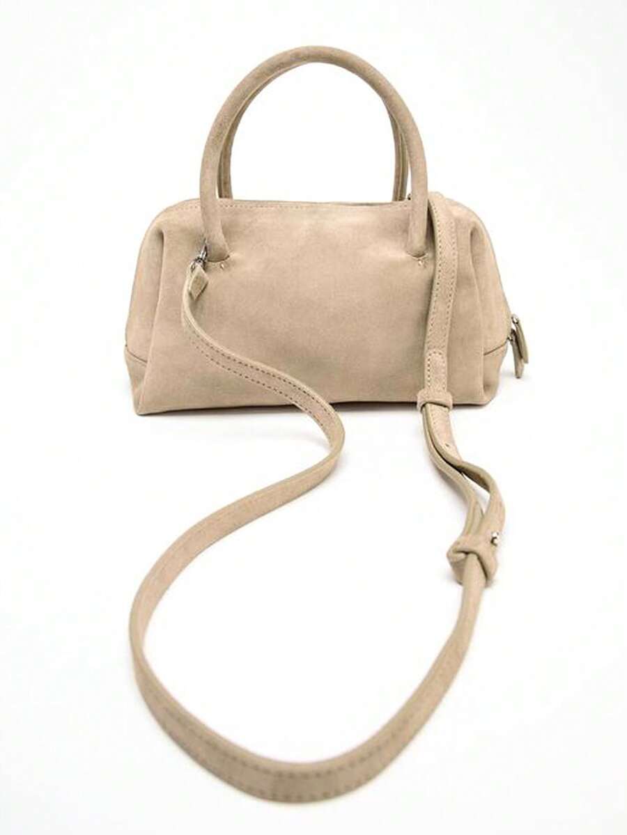 VELOURS — Suedette Boston Top Handle Bag