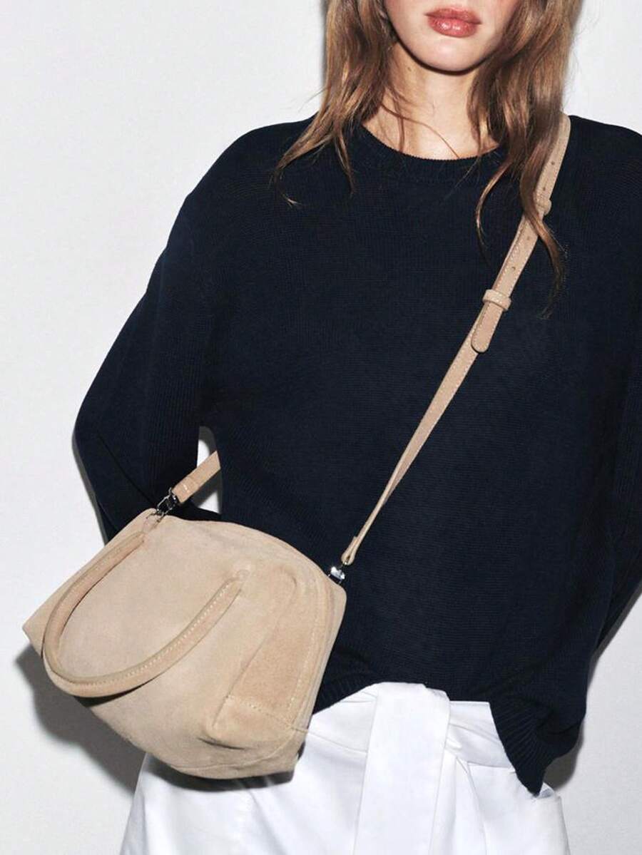 VELOURS — Suedette Boston Top Handle Bag