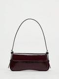LAQUE — Glossy Patent Baguette Shoulder Bag