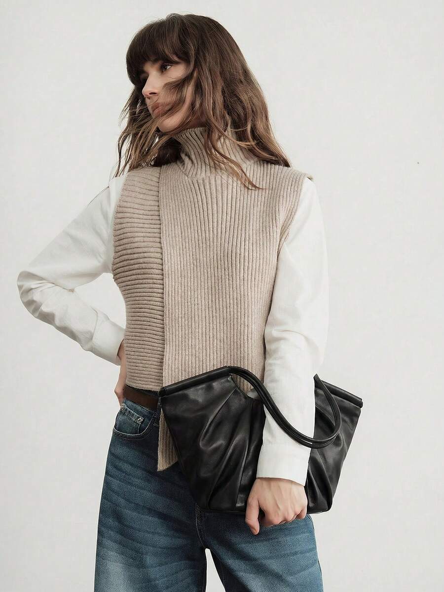 VOLANT — Ruffle Shoulder Tote Bag