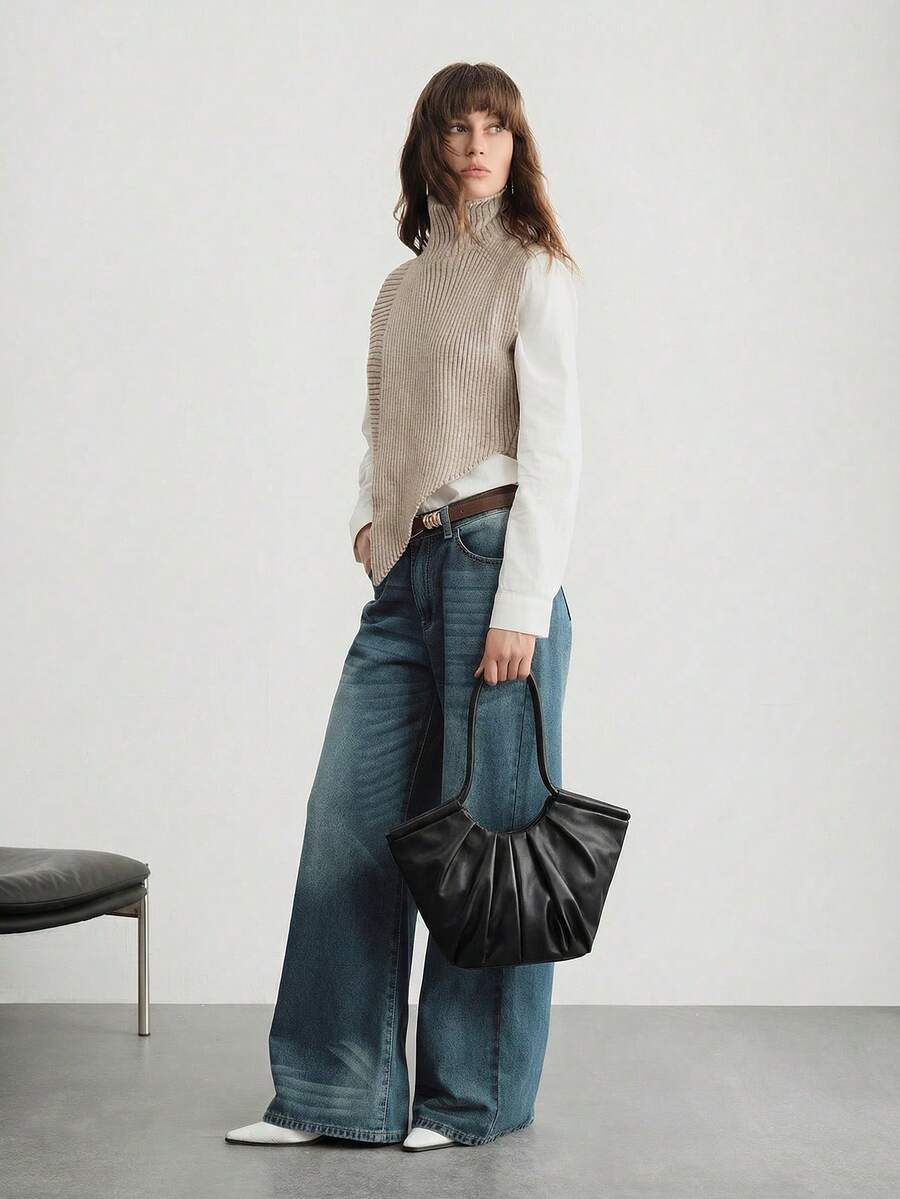 VOLANT — Ruffle Shoulder Tote Bag