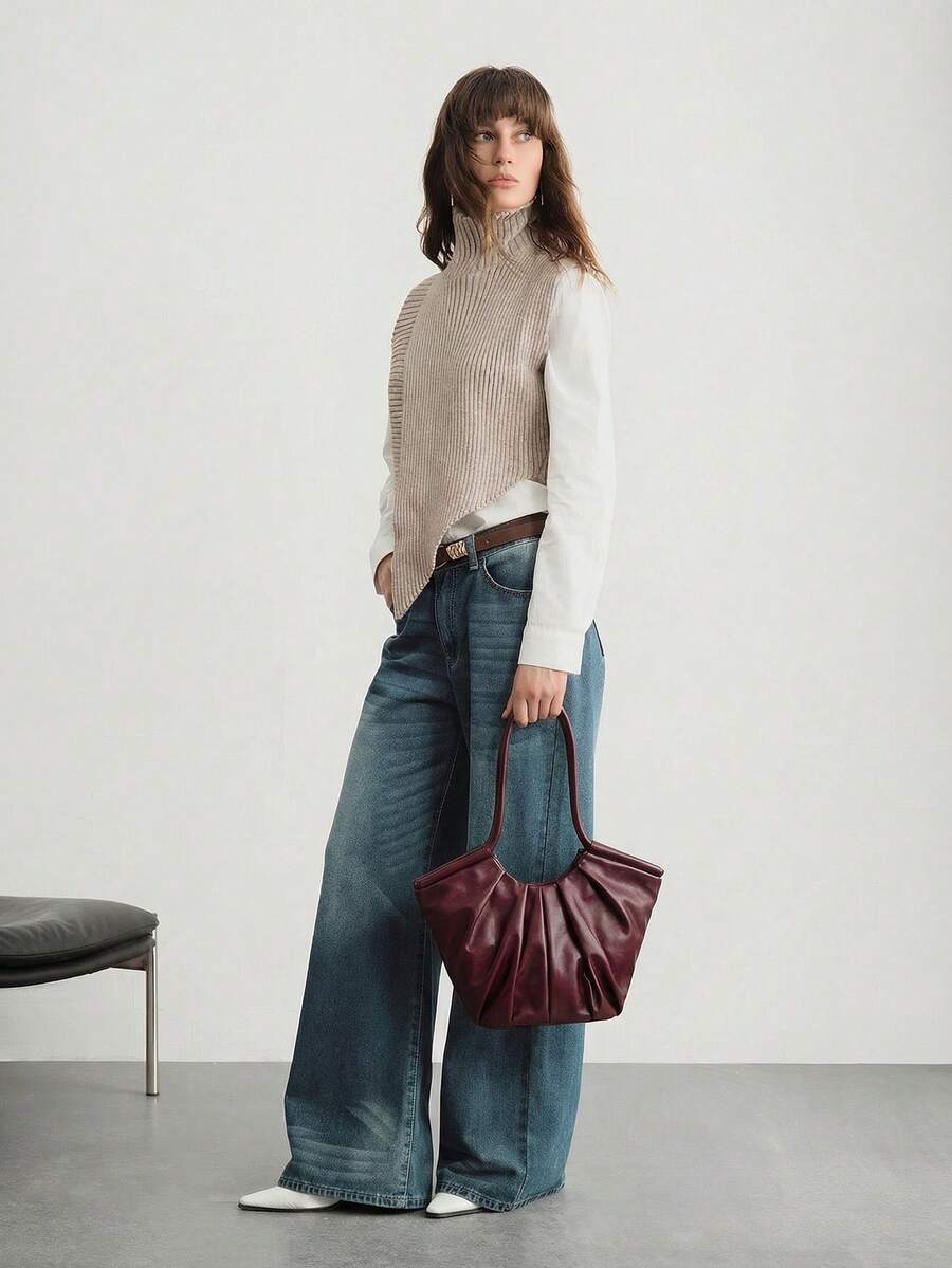 VOLANT — Ruffle Shoulder Tote Bag