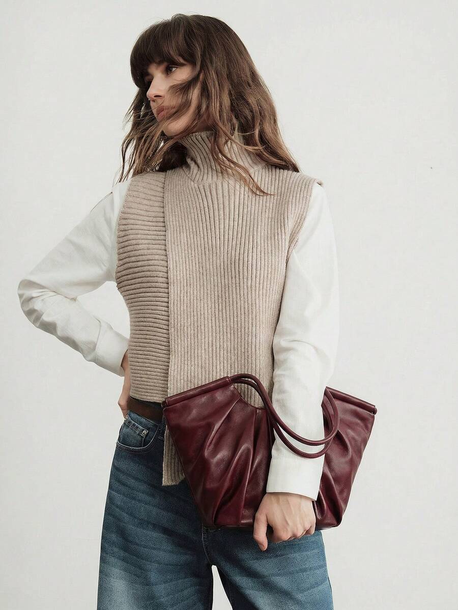 VOLANT — Ruffle Shoulder Tote Bag