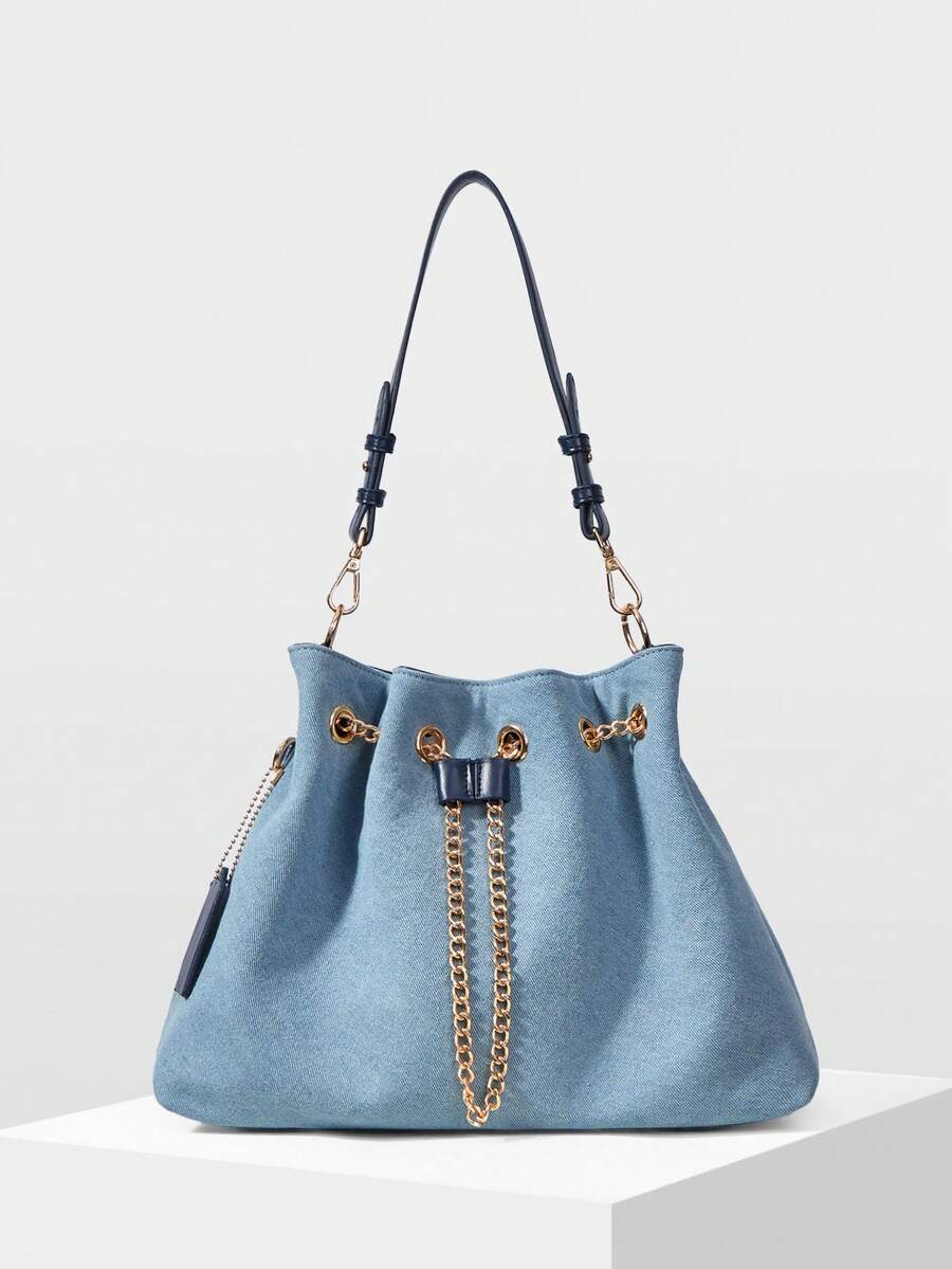 INDIGO — Chain Detail Bucket Bag