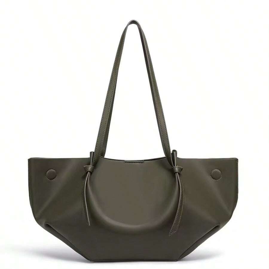 FRONCE — Pleated Oversized Tote Bag Green