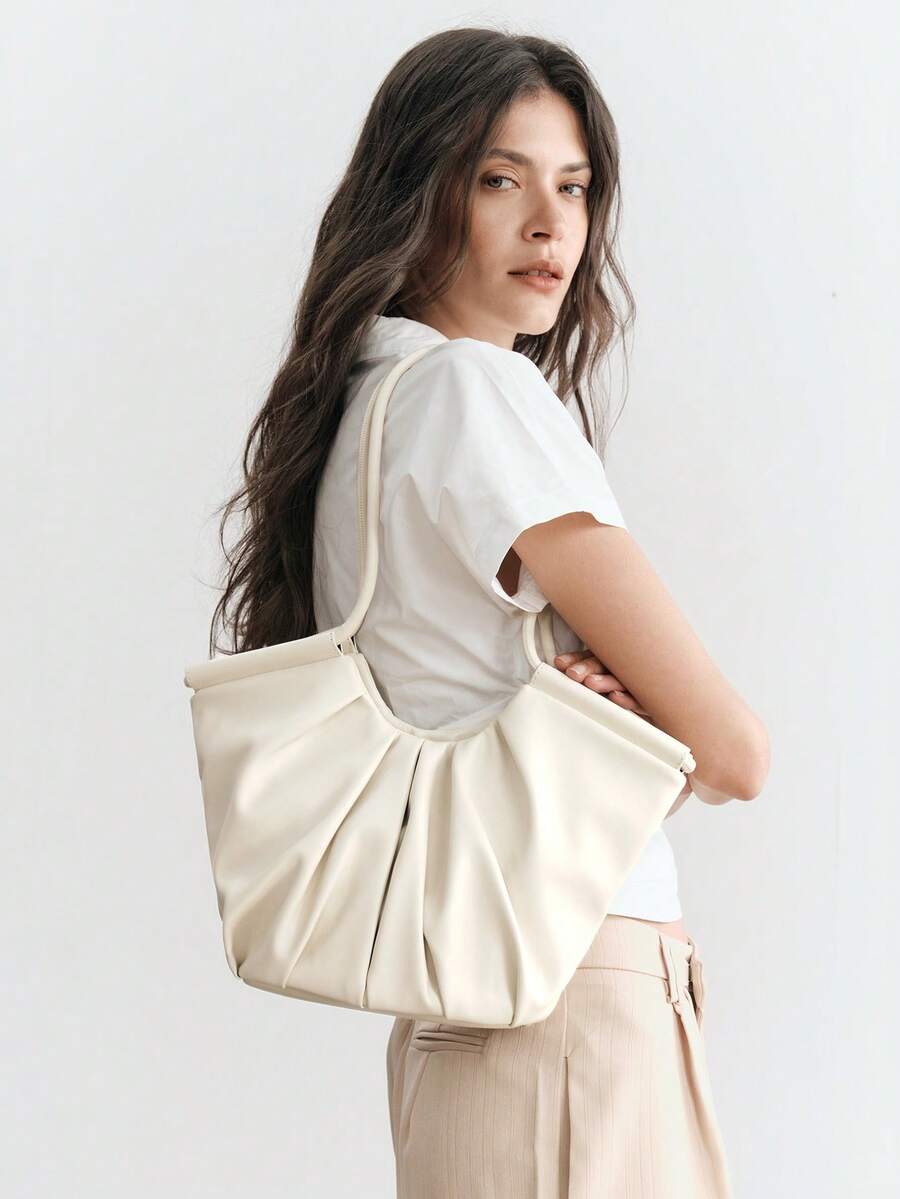 VOLANT — Ruffle Shoulder Tote Bag