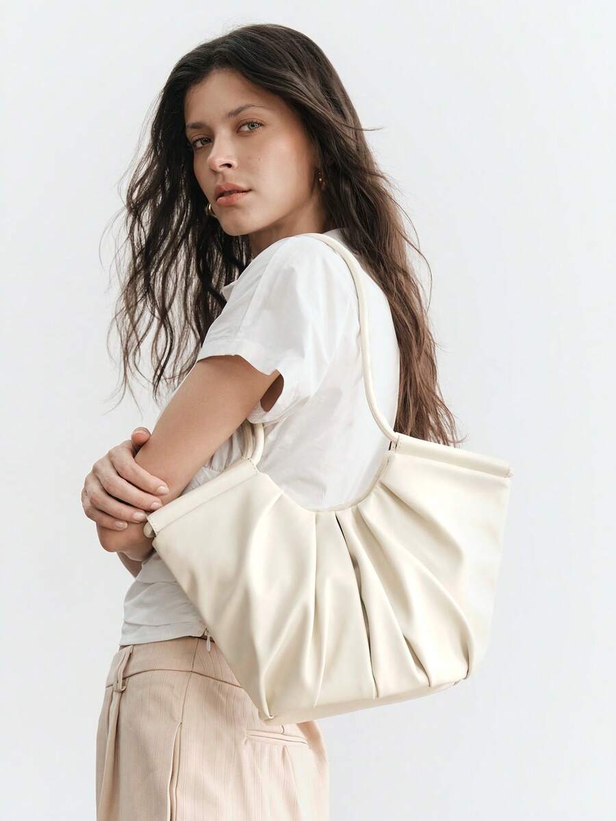 VOLANT — Ruffle Shoulder Tote Bag