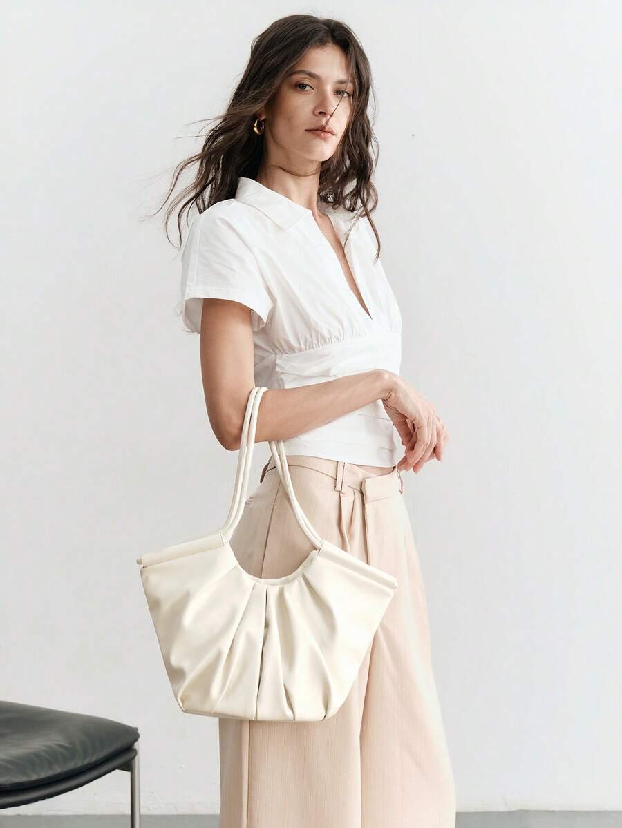 VOLANT — Ruffle Shoulder Tote Bag