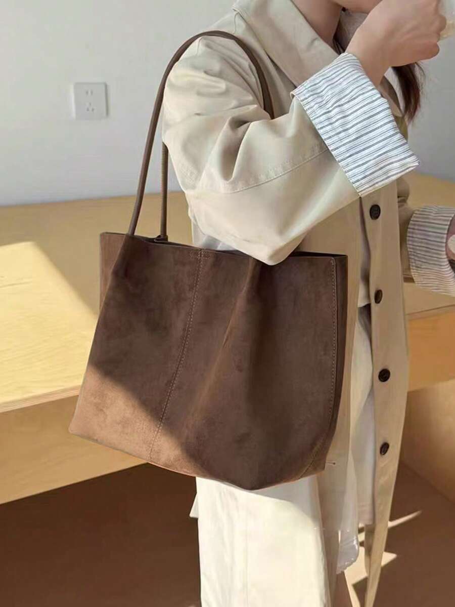 ALDA - Suede Tote Bag With Pouch