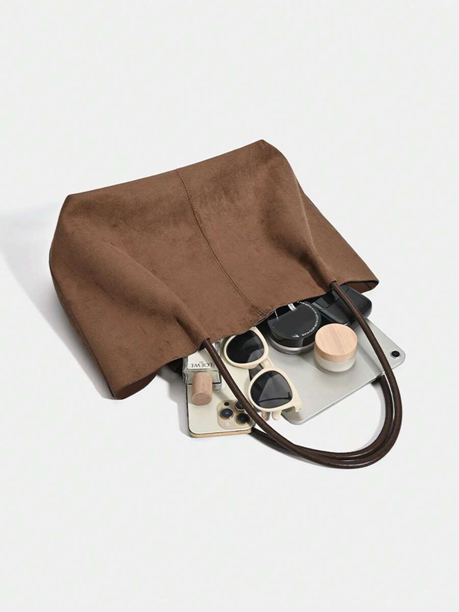 ALDA - Suede Tote Bag With Pouch