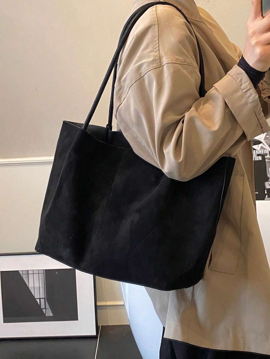 ALDA - Suede Tote Bag With Pouch