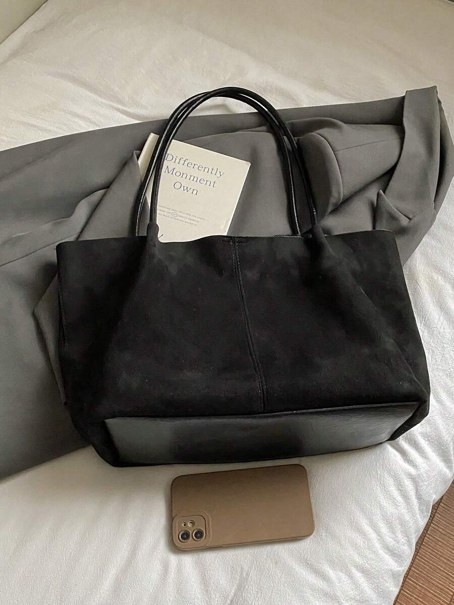 ALDA - Suede Tote Bag With Pouch