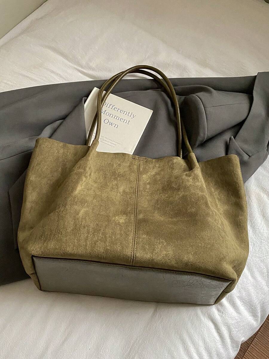 ALDA - Suede Tote Bag With Pouch