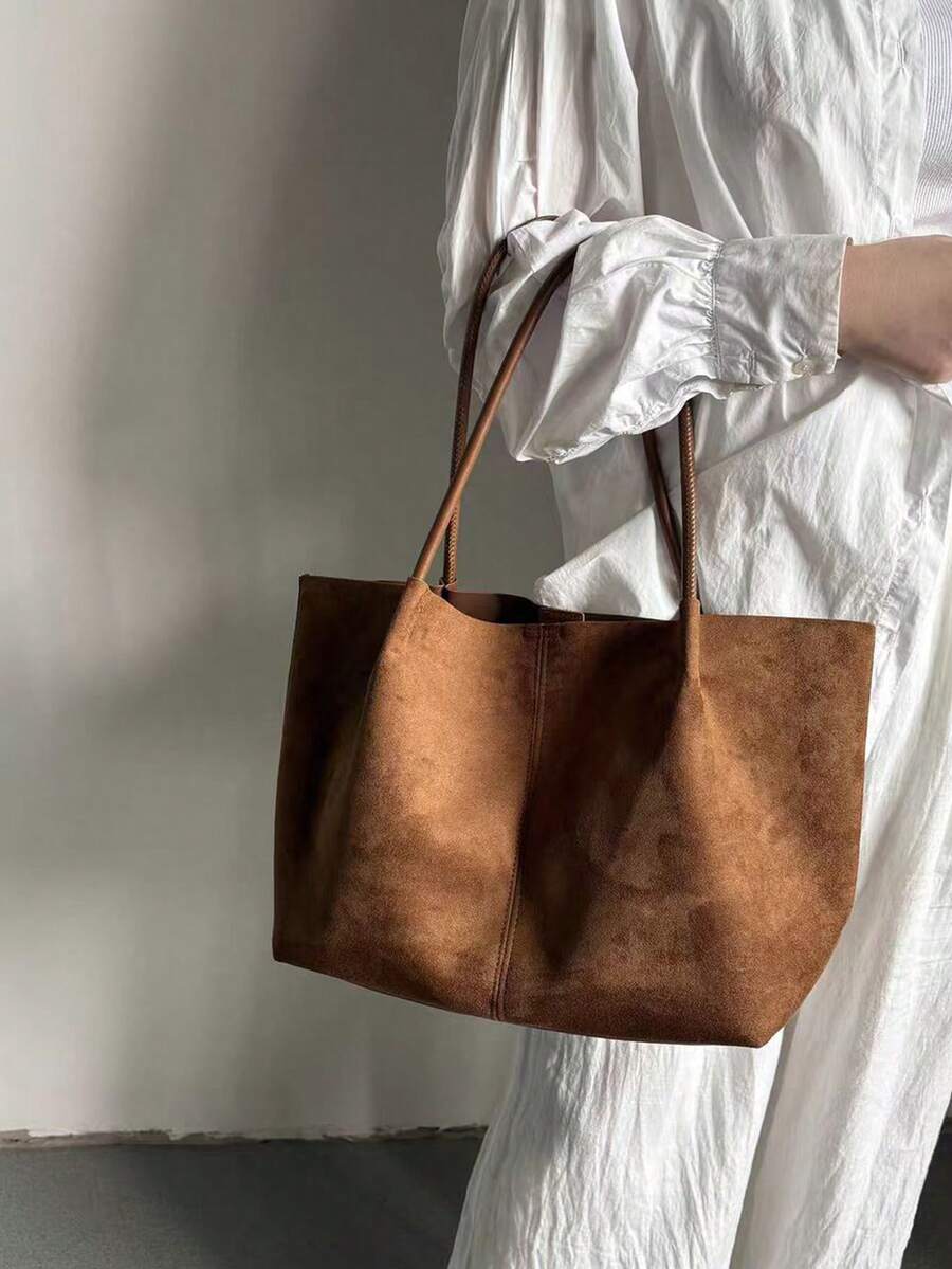 ALDA - Suede Tote Bag With Pouch
