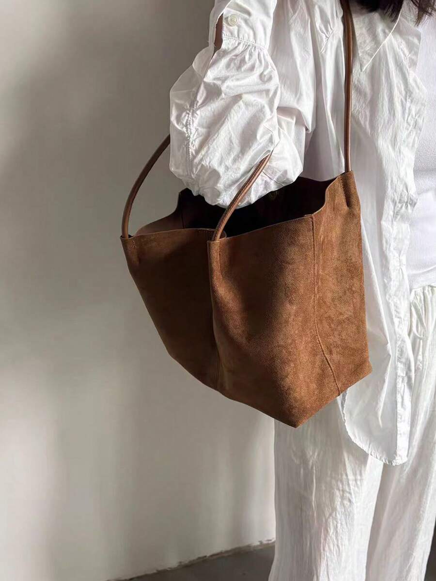 ALDA - Suede Tote Bag With Pouch