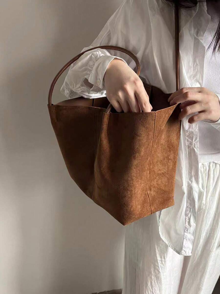 ALDA - Suede Tote Bag With Pouch